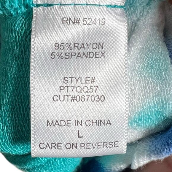 PL Movement Tie Dye Open Back Top Blue Turquoise Long Sleeve Stretch Size L - Picture 6 of 6
